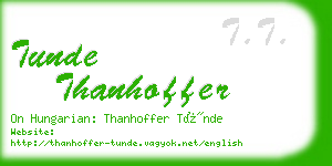 tunde thanhoffer business card